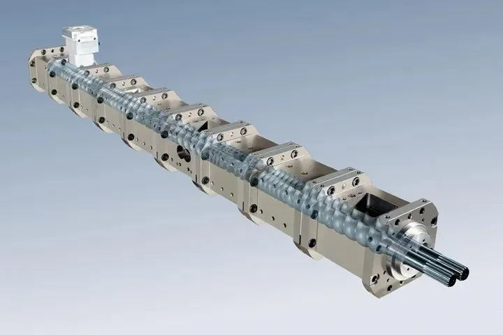 Assembly of extrusion machine barrels